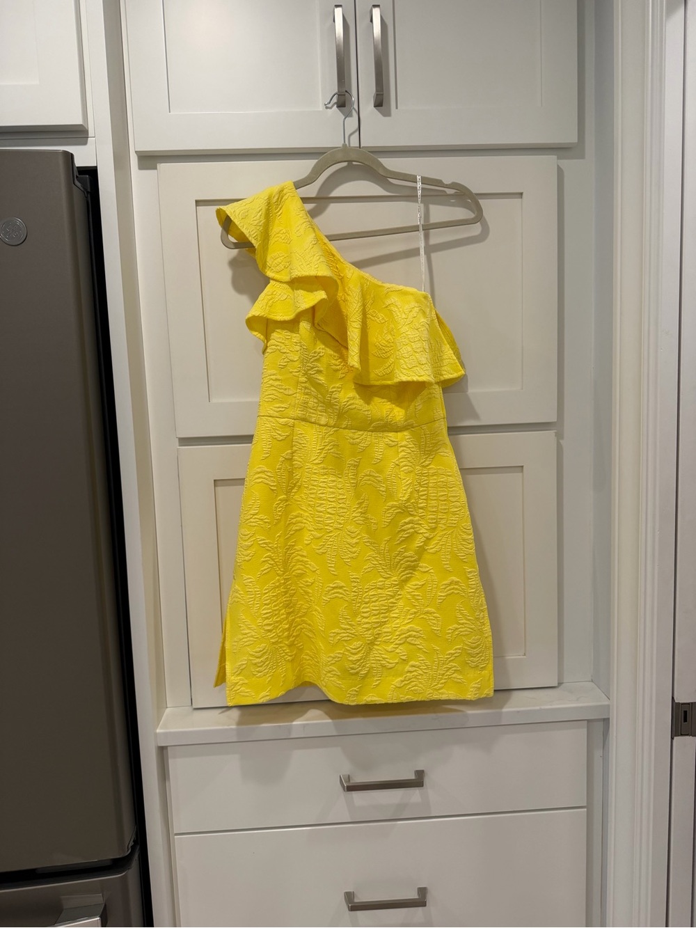 Lilly Pulitzer Calla Yellow Pineapple Pucker Jacquard Kipton Romper